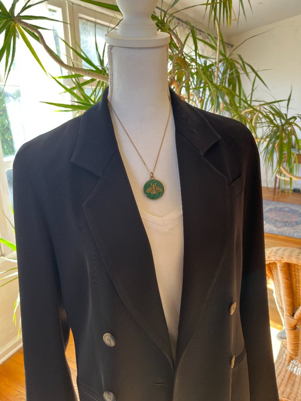 GUCCI Bee Charm Necklace Pendant Green Gold Stamped Zipper Pull - Picture 6 of 14